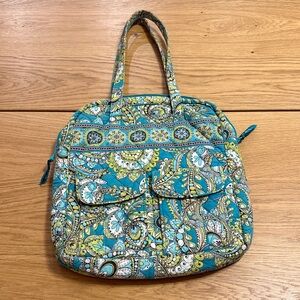 Vera Bradley teal Peacock Tall Zip Tote